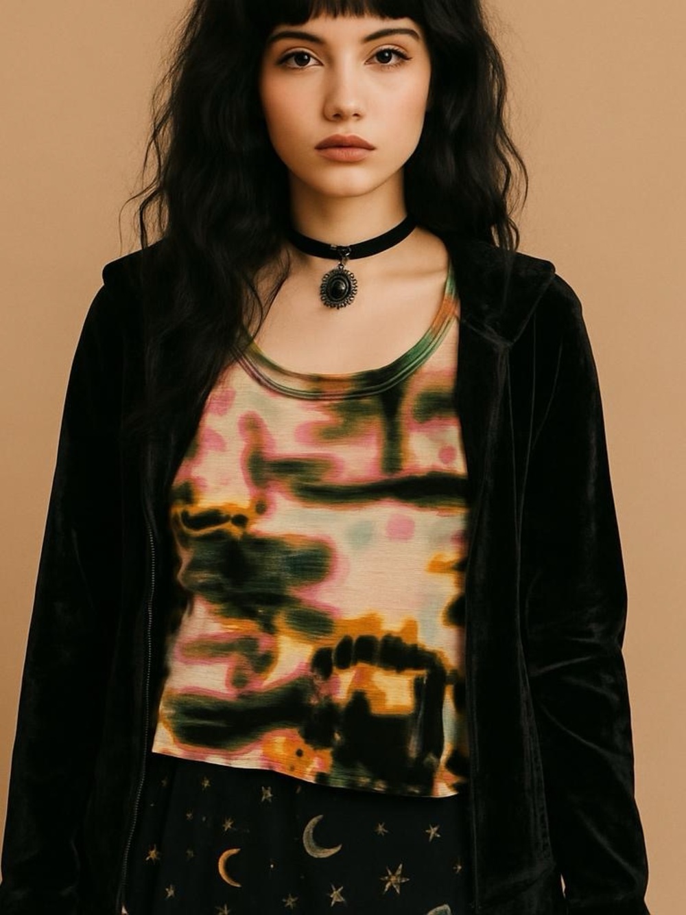 Simply‎ Vera Vera Wang Artistic Long Sleeve Top - Green, Pink, Black size M